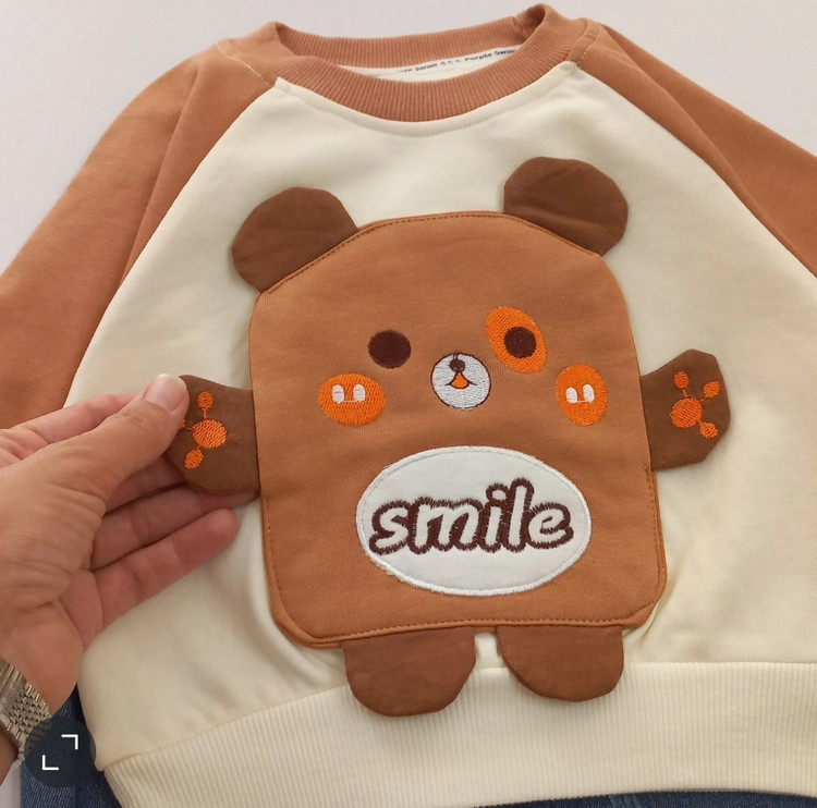 ست دو تیکه وارداتی بچگانه طرح تدی smile